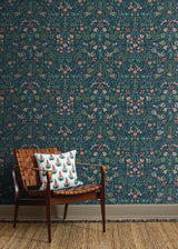 Rifle Paper Co. Wildwood Navy Peel & Stick Wallpaper