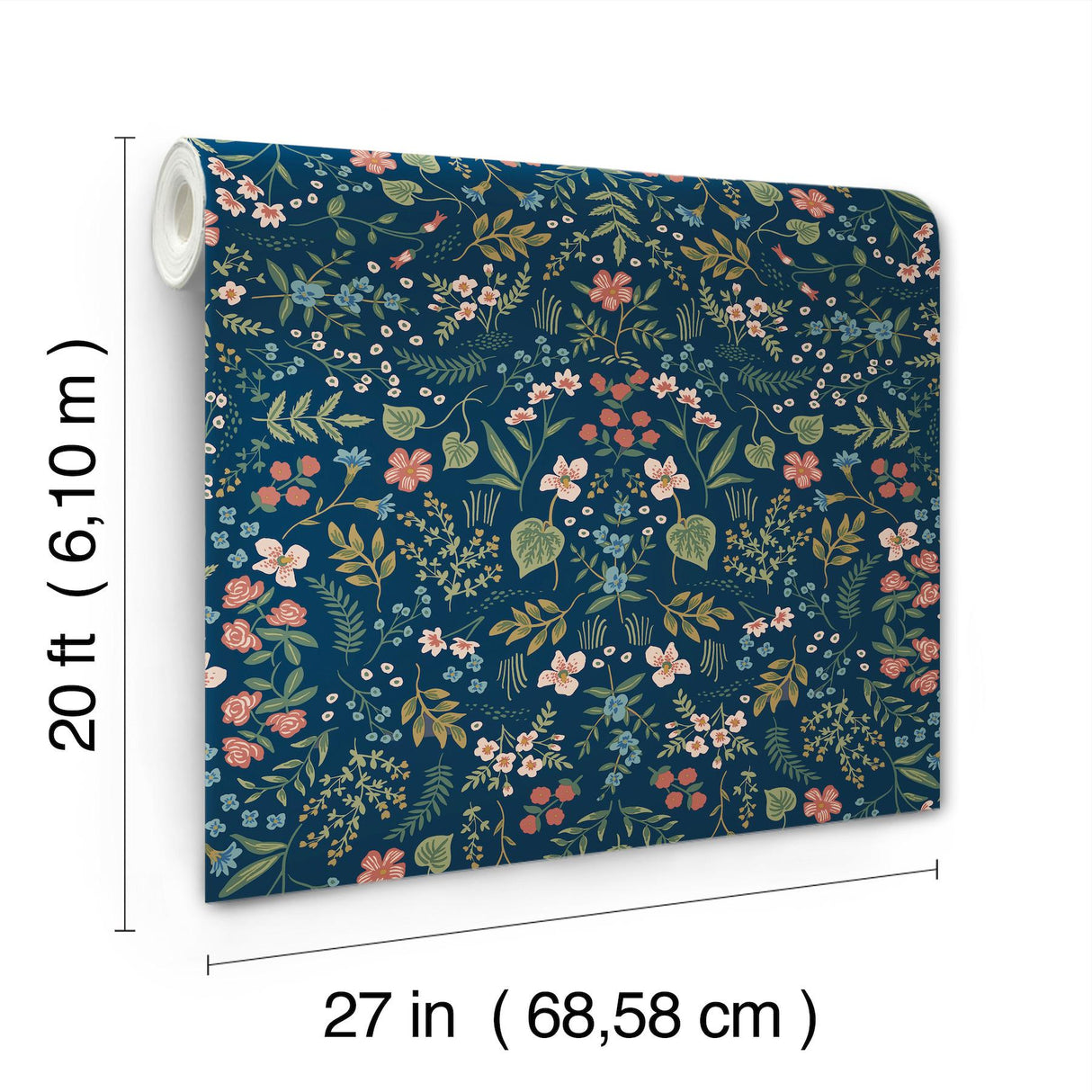 Rifle Paper Co. Wildwood Navy Peel & Stick Wallpaper