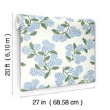 Rifle Paper Co. Hydrangea Blue & White Peel & Stick Wallpaper