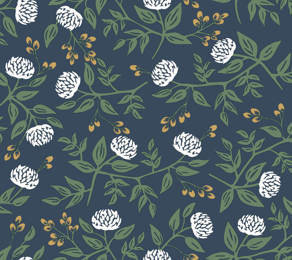 Rifle Paper Co. Peonies Navy Floral Premium Peel + Stick Wallpaper