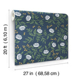 Rifle Paper Co. Peonies Navy Floral Premium Peel + Stick Wallpaper