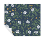Rifle Paper Co. Peonies Navy Floral Premium Peel + Stick Wallpaper
