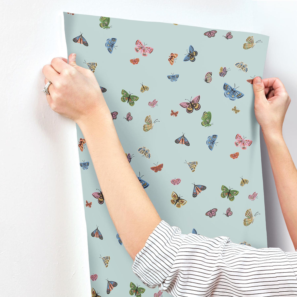 Rifle Paper Co. Butterfly House Light Blue Wallpaper