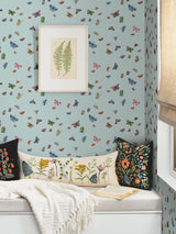 Rifle Paper Co. Butterfly House Light Blue Wallpaper