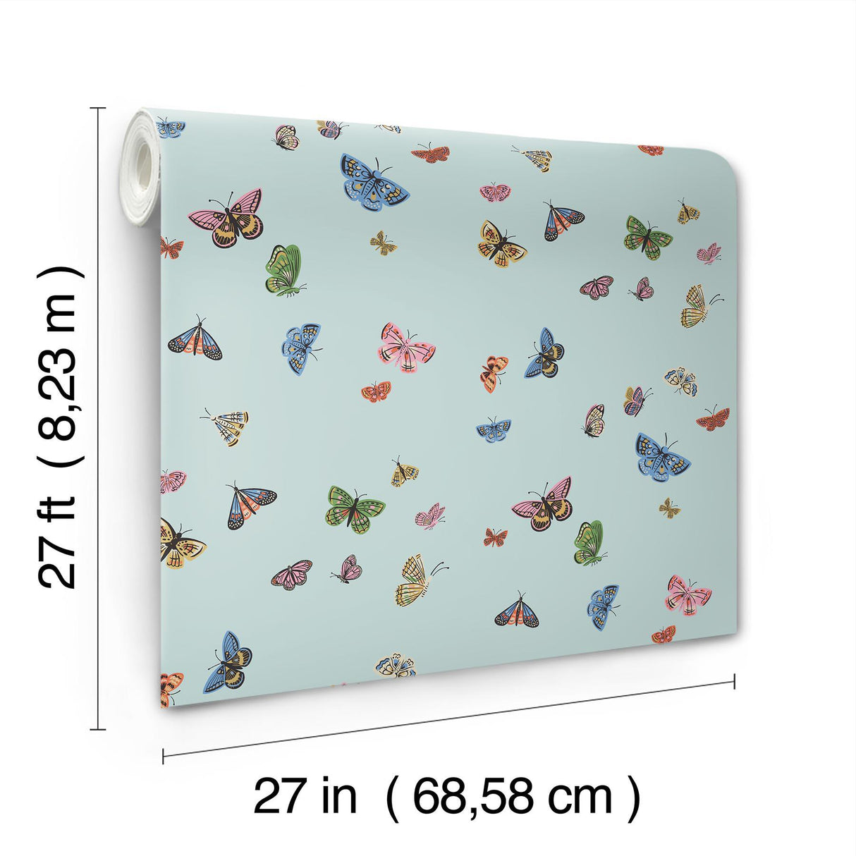 Rifle Paper Co. Butterfly House Light Blue Wallpaper