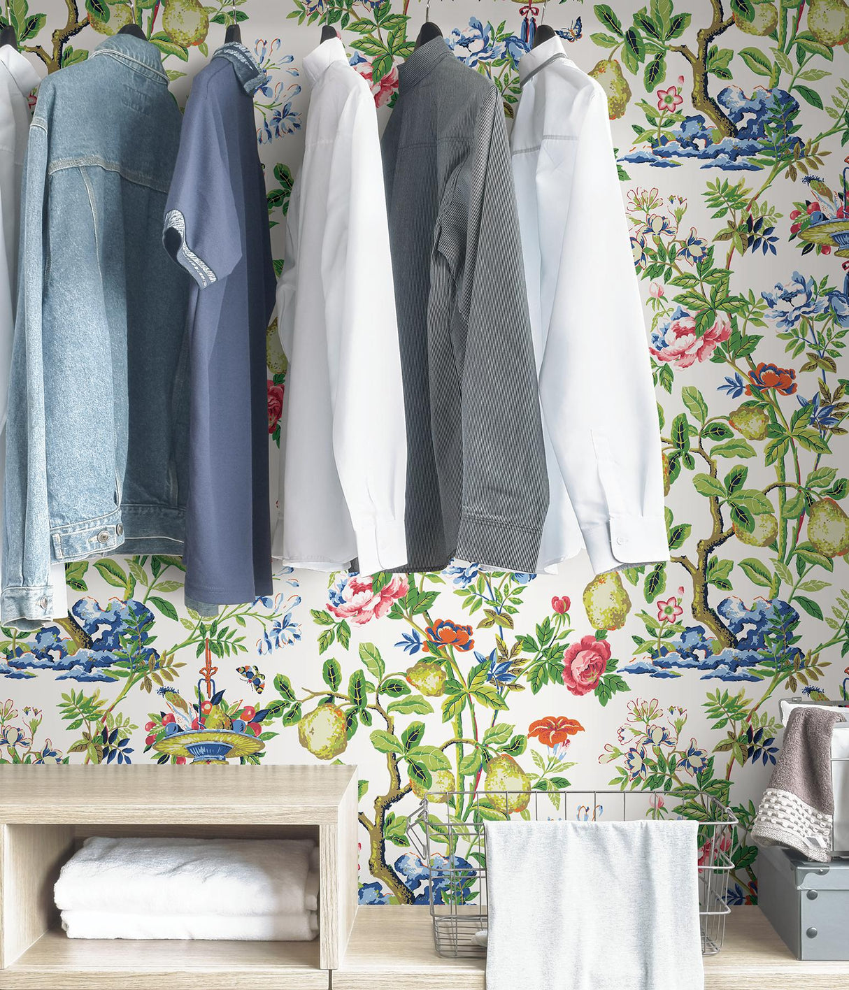 York Bloom Shantung Garden Scalamandre Self Adhesive Wallpaper