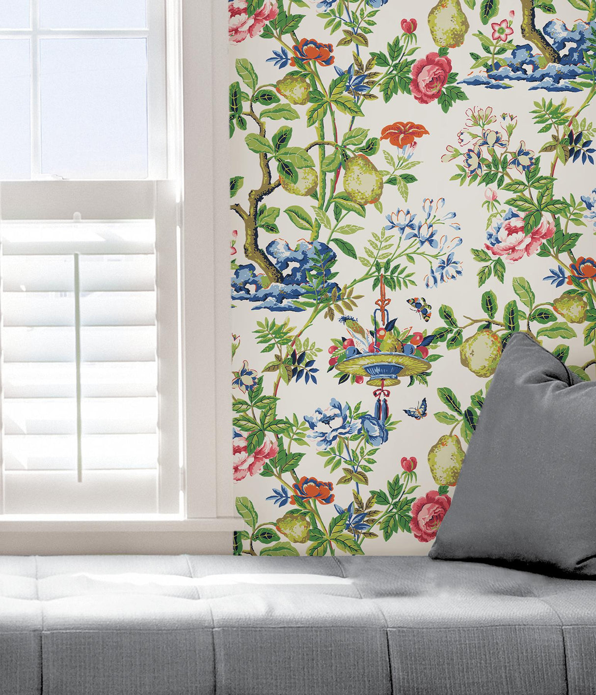 York Bloom Shantung Garden Scalamandre Self Adhesive Wallpaper