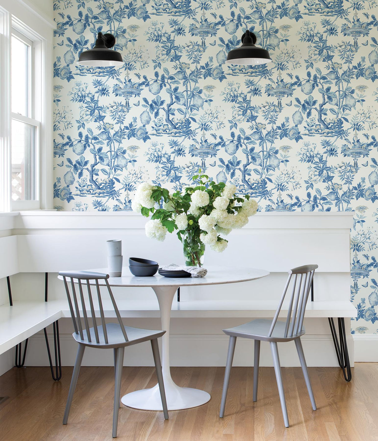 York Delft Shantung Garden Scalamandre Self Adhesive Wallpaper