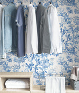 York Delft Shantung Garden Scalamandre Self Adhesive Wallpaper