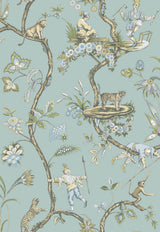 York Robin Egg Chinoise Exotique Scalamandre Self Adhesive Wallpaper