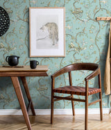 York Robin Egg Chinoise Exotique Scalamandre Self Adhesive Wallpaper