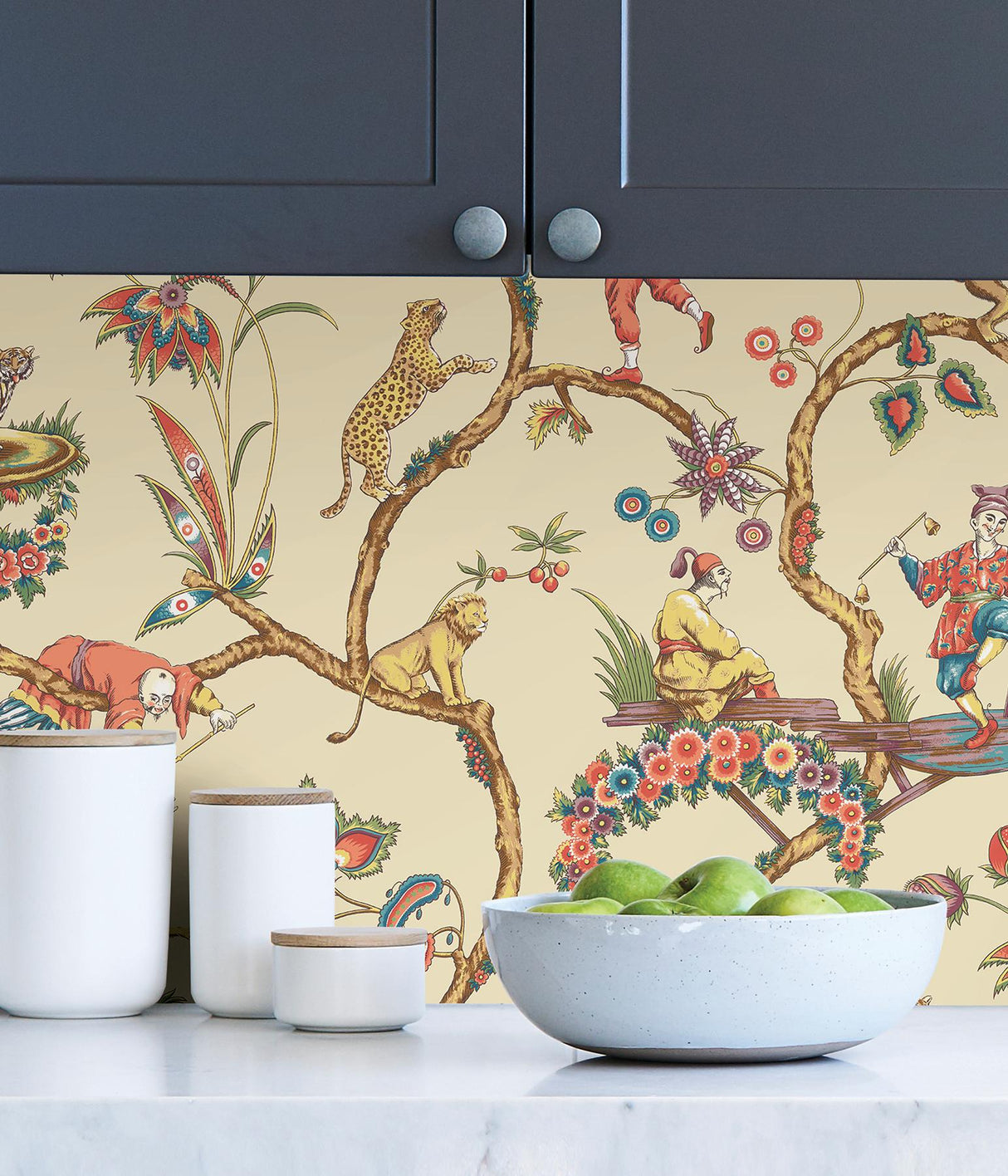 York Ecru Chinoise Exotique Scalamandre Self Adhesive Wallpaper