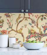 York Ecru Chinoise Exotique Scalamandre Self Adhesive Wallpaper