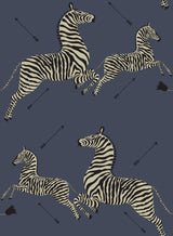 York Denim Zebra Safari Scalamandre Self Adhesive Wallpaper