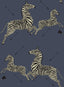 York Denim Zebra Safari Scalamandre Self Adhesive Wallpaper