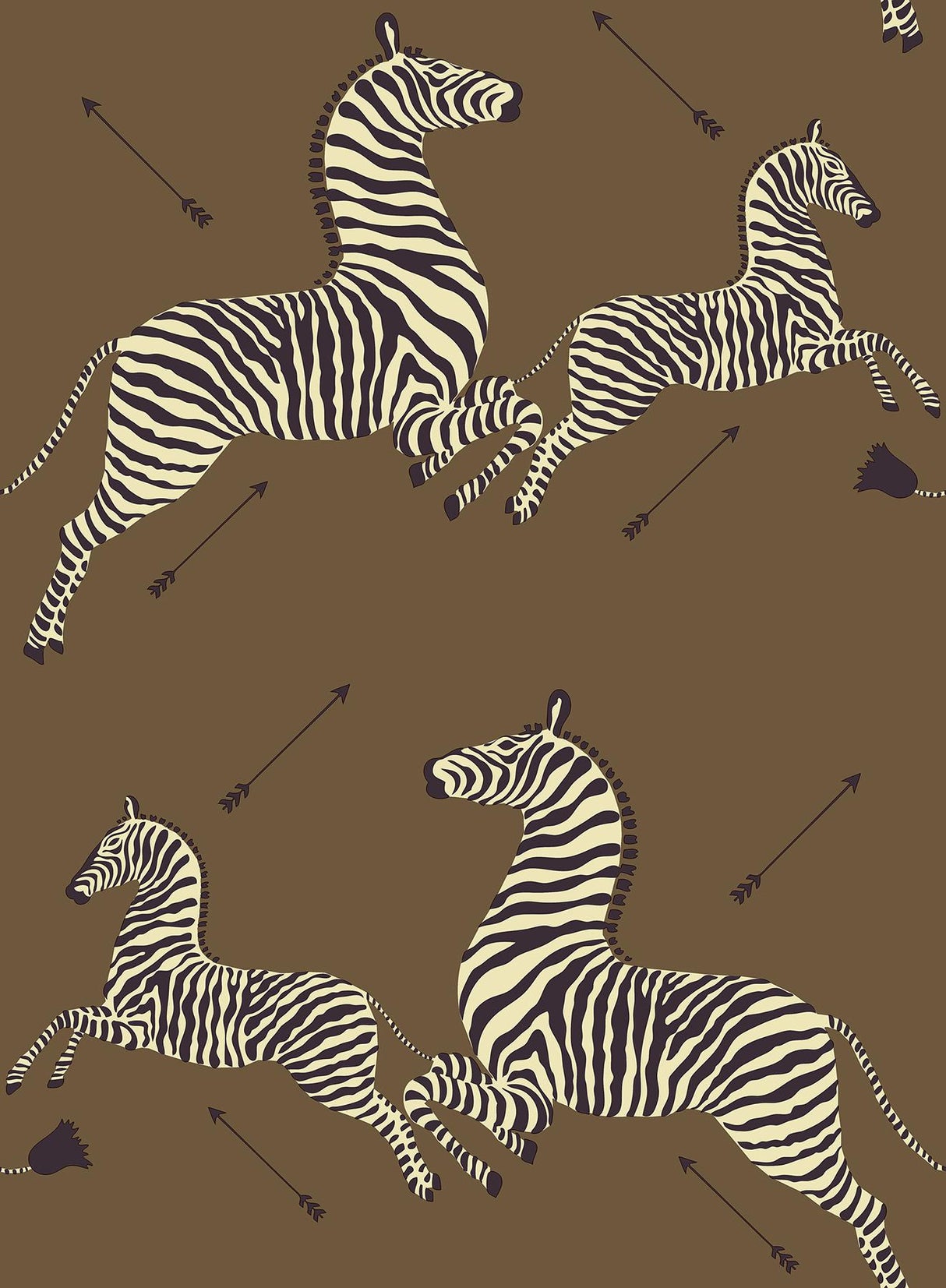 York Safari Brown Zebra Safari Scalamandre Self Adhesive Wallpaper