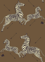 York Safari Brown Zebra Safari Scalamandre Self Adhesive Wallpaper