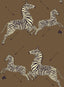 York Safari Brown Zebra Safari Scalamandre Self Adhesive Wallpaper