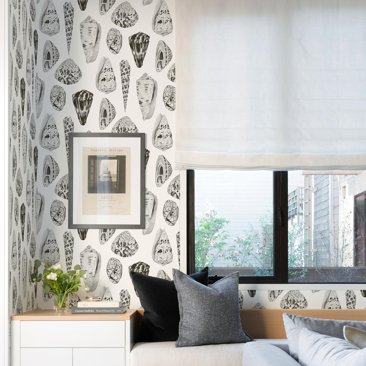 York Graphite Coquina Scalamandre Self Adhesive Wallpaper