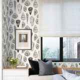 York Graphite Coquina Scalamandre Self Adhesive Wallpaper