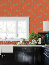 York Clementine Leaping Cheetah Peel & Stick Wallpaper