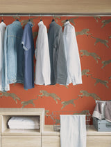 York Clementine Leaping Cheetah Peel & Stick Wallpaper