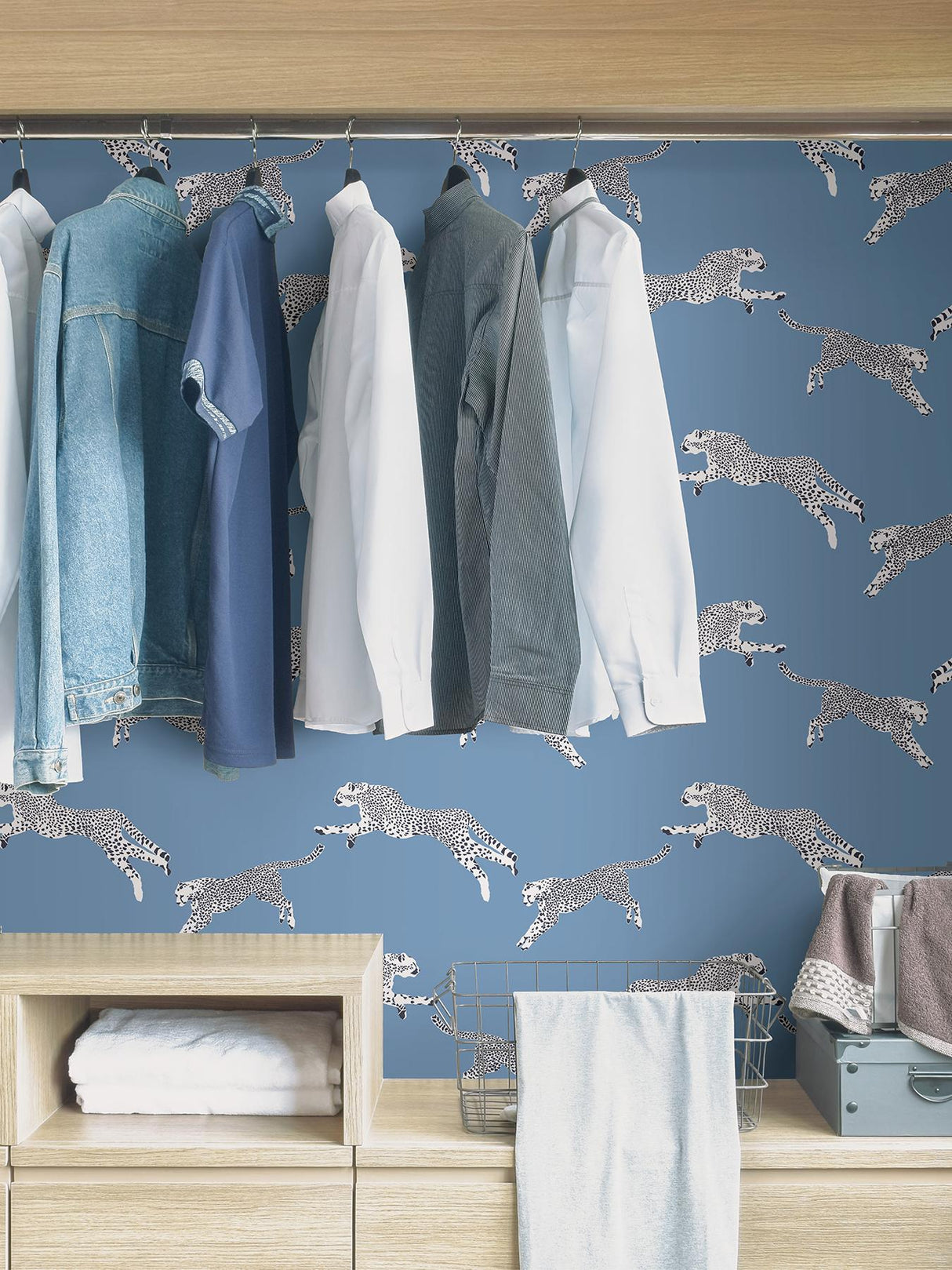 York Cloud Nine Leaping Cheetah Peel & Stick Wallpaper