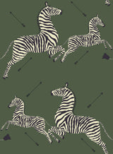 York Serengeti Green Zebra Safari Scalamandre Self Adhesive Wallpaper