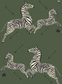 York Serengeti Green Zebra Safari Scalamandre Self Adhesive Wallpaper