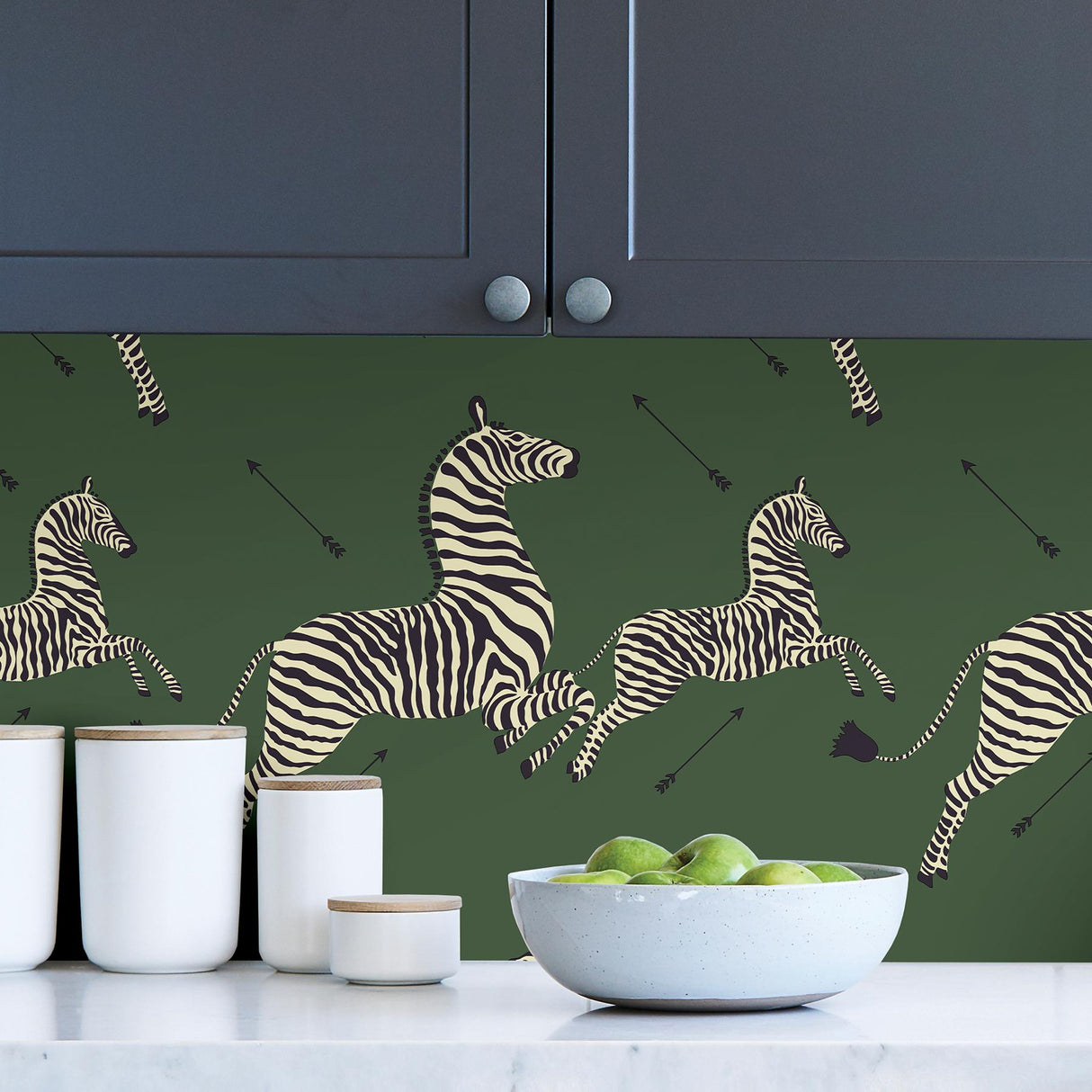 York Serengeti Green Zebra Safari Scalamandre Self Adhesive Wallpaper