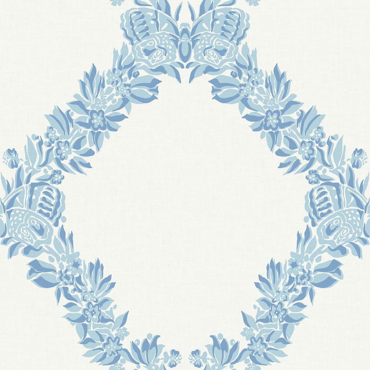 York Sky Blue Wreath Peel & Stick Wallpaper
