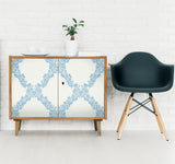 York Sky Blue Wreath Peel & Stick Wallpaper