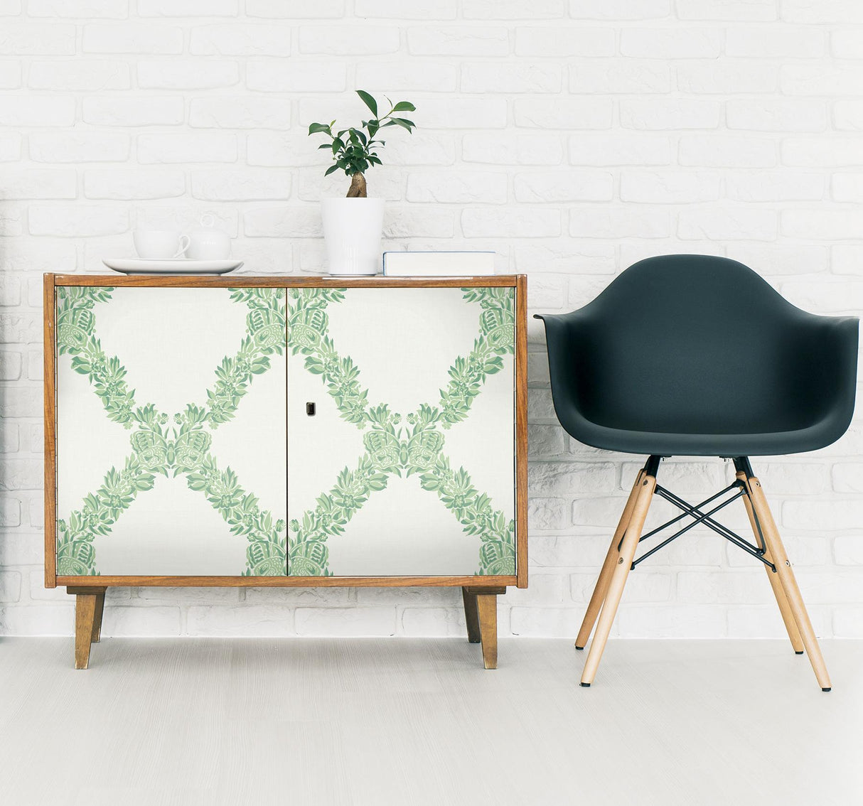 York Jade Wreath Peel & Stick Wallpaper