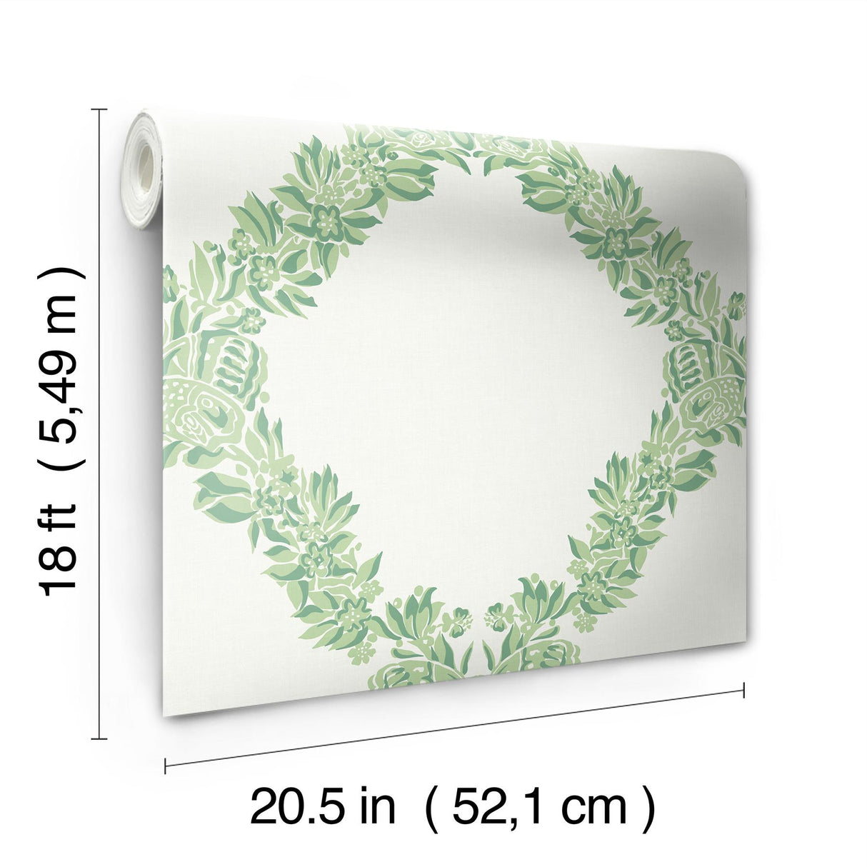 York Jade Wreath Peel & Stick Wallpaper