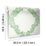 York Jade Wreath Peel & Stick Wallpaper