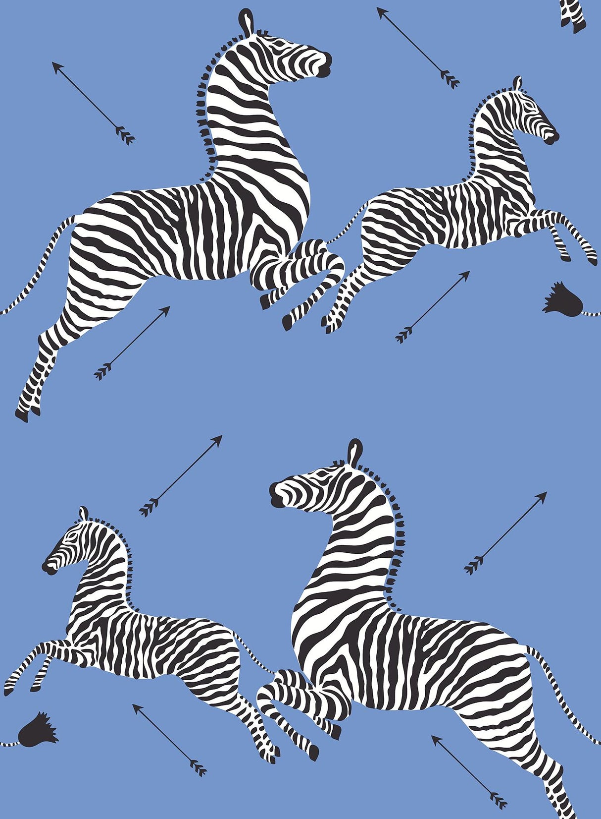 York Azure Zebra Safari Peel & Stick Wallpaper