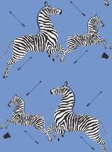 York Azure Zebra Safari Peel & Stick Wallpaper