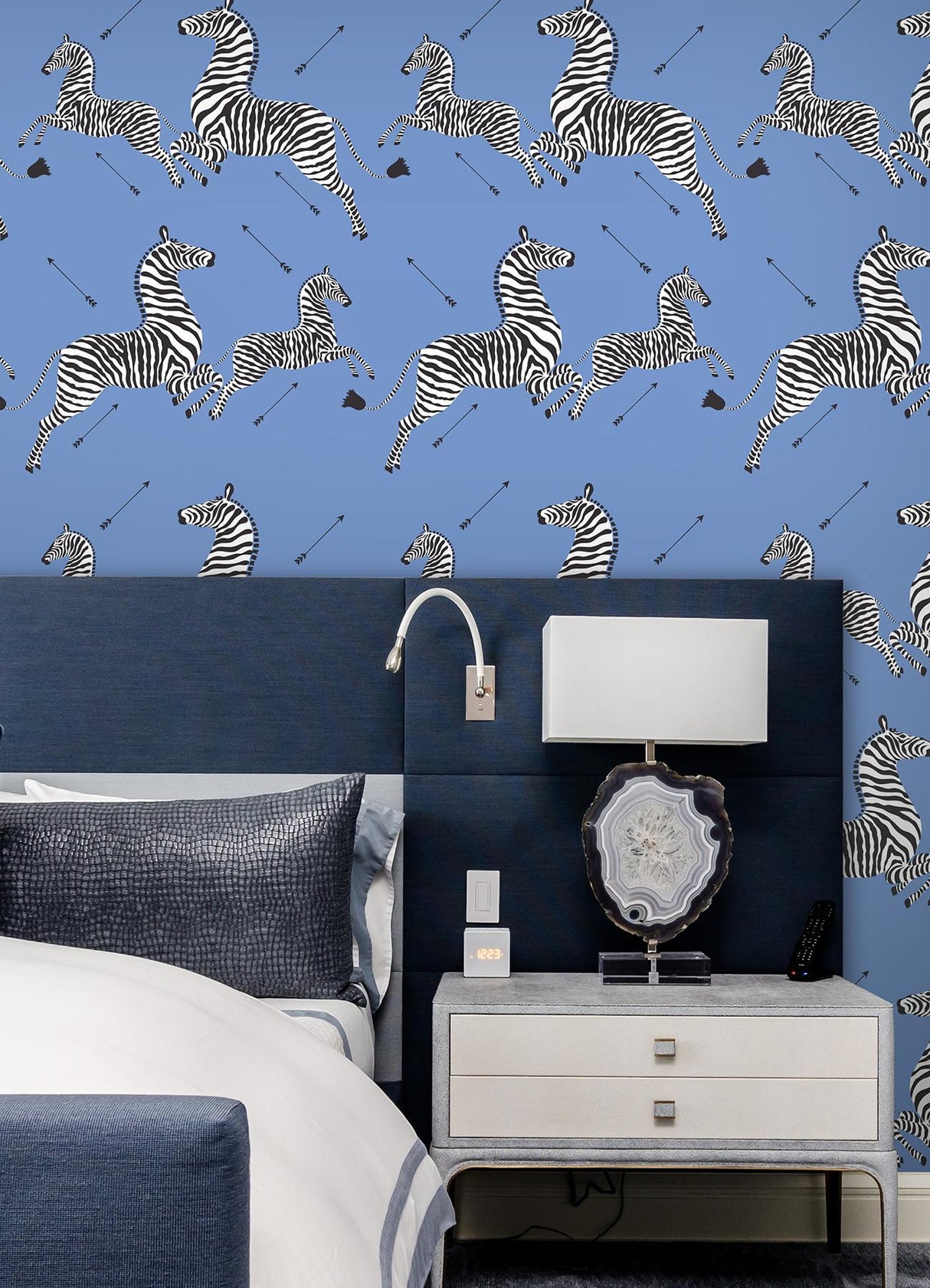 York Azure Zebra Safari Peel & Stick Wallpaper