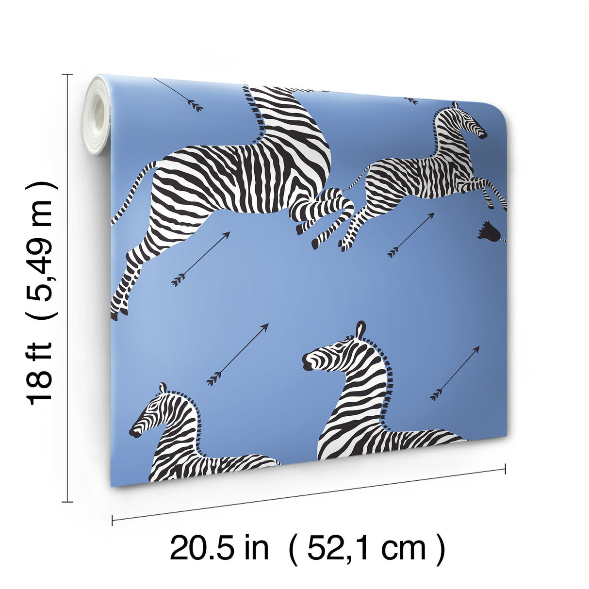 York Azure Zebra Safari Peel & Stick Wallpaper