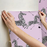 York Lilac Zebra Safari Peel & Stick Wallpaper