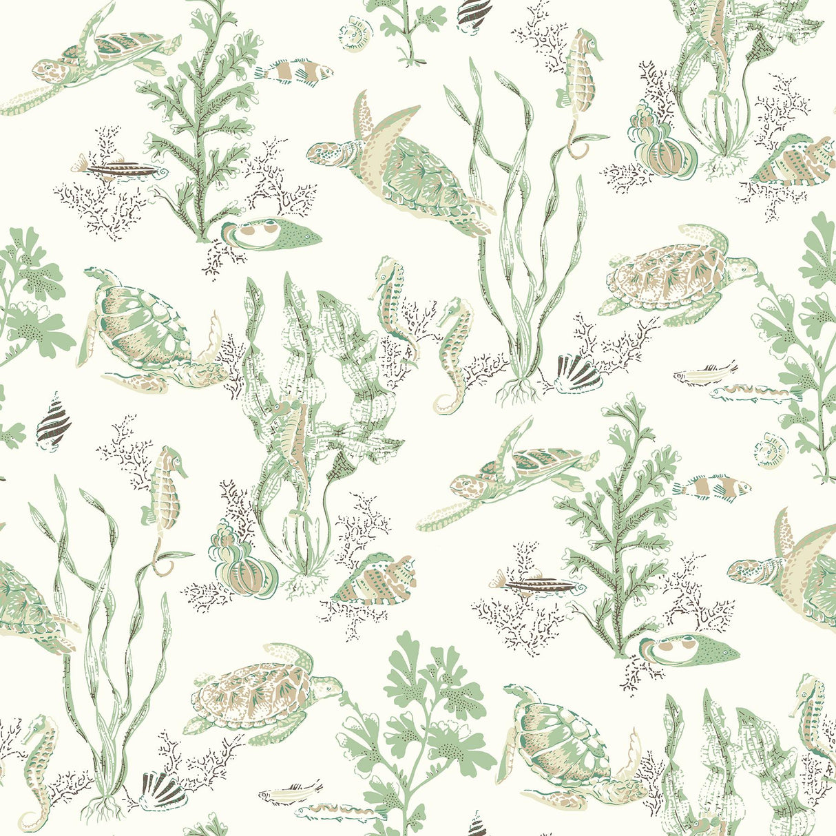 York Jade & Sandstone Garparilla Peel & Stick Wallpaper