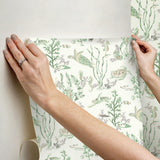 York Jade & Sandstone Garparilla Peel & Stick Wallpaper