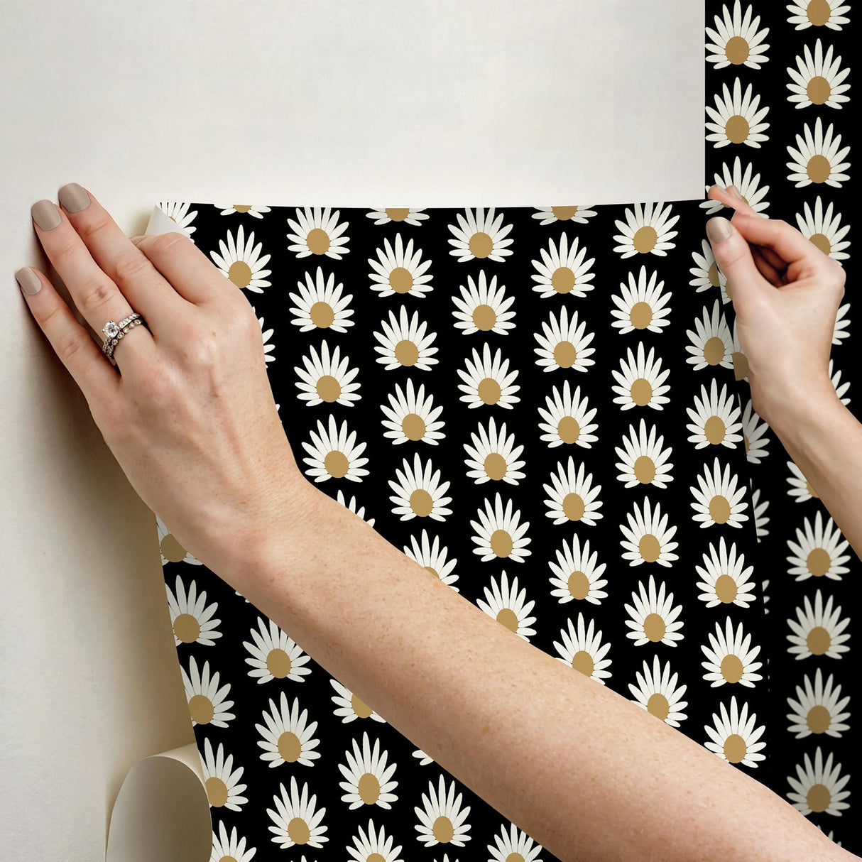 York Black Fleur Peel & Stick Wallpaper
