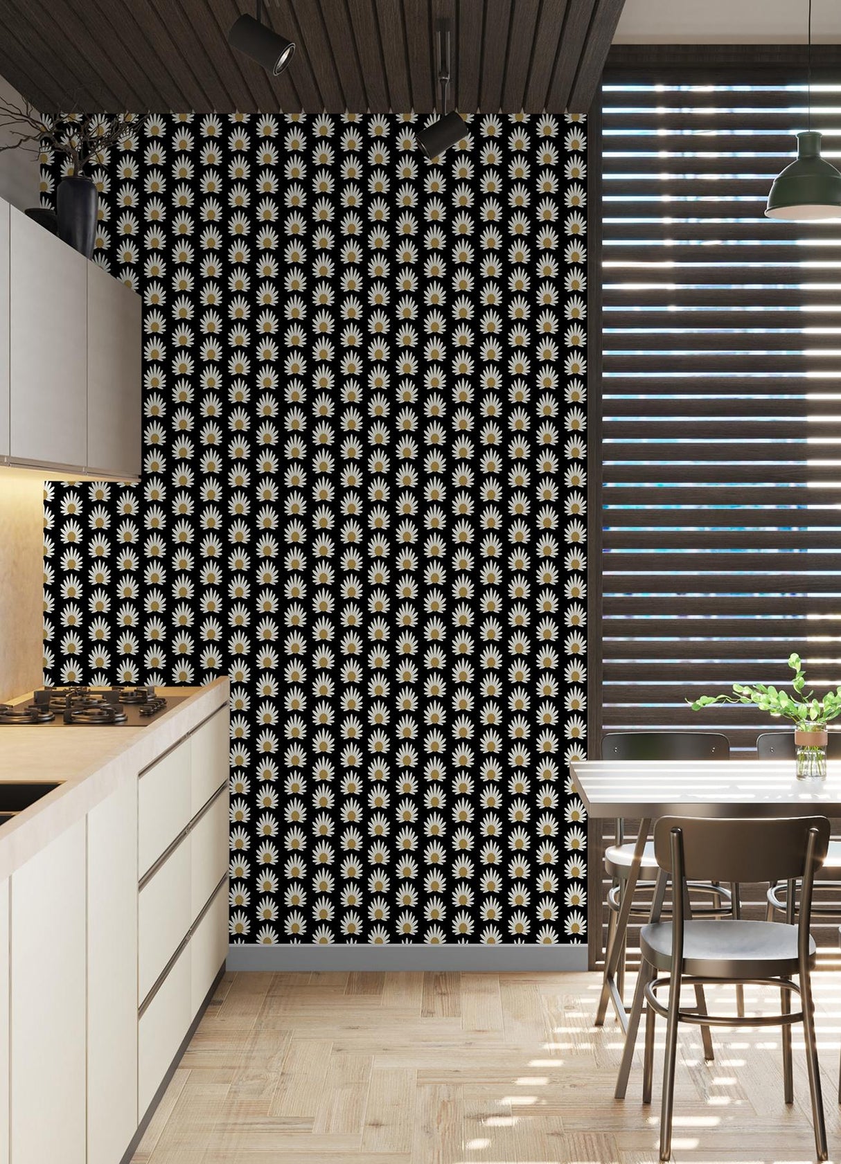 York Black Fleur Peel & Stick Wallpaper
