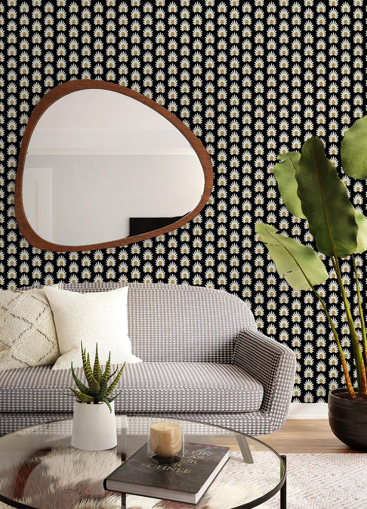 York Black Fleur Peel & Stick Wallpaper