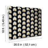 York Black Fleur Peel & Stick Wallpaper