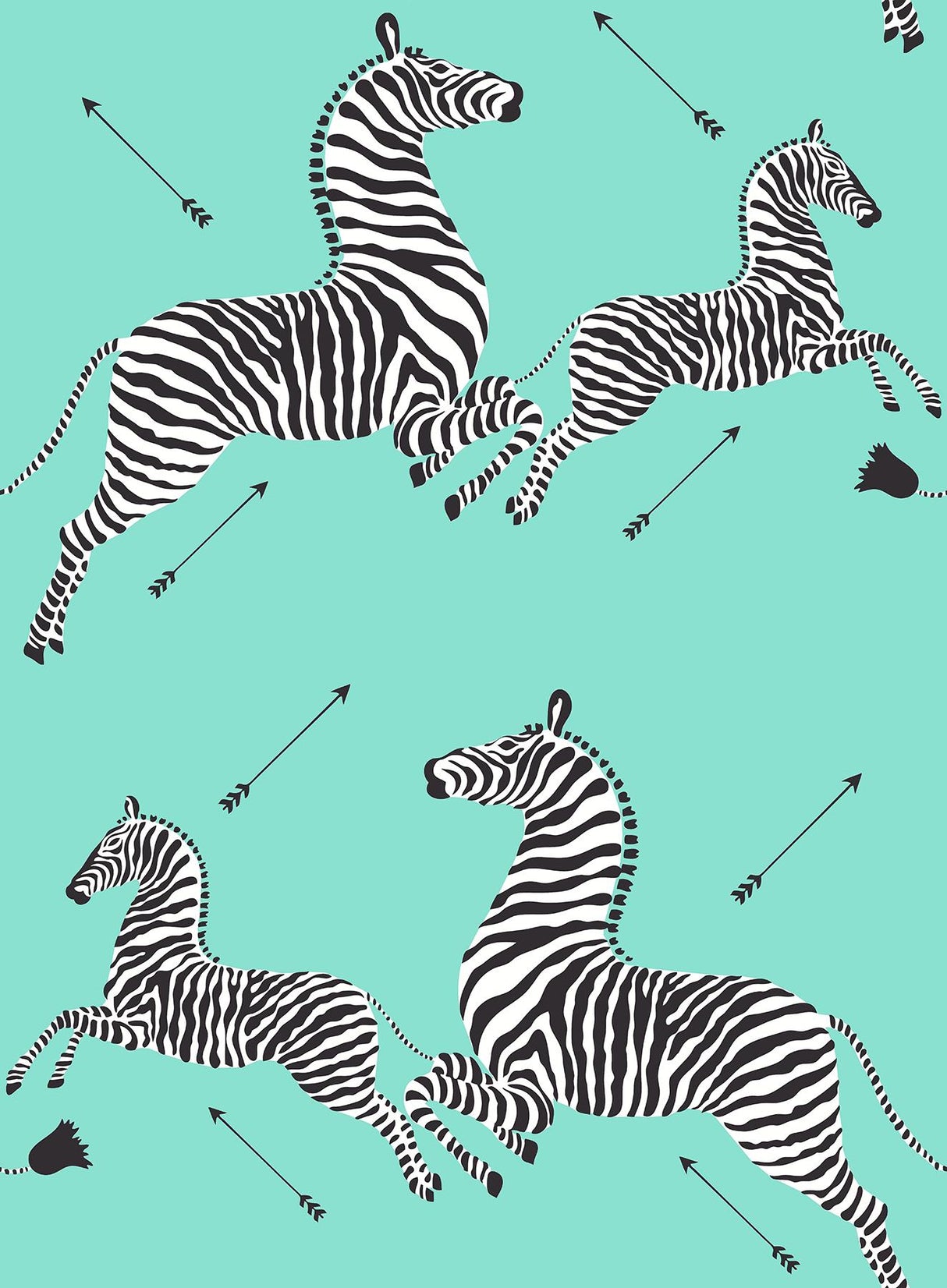 York Aqua Zebra Safari Peel & Stick Wallpaper