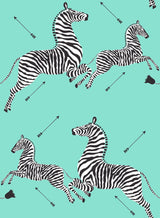 York Aqua Zebra Safari Peel & Stick Wallpaper