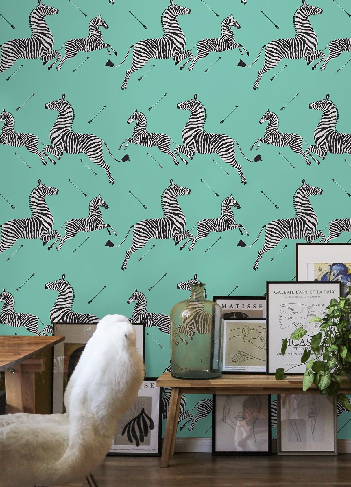 York Aqua Zebra Safari Peel & Stick Wallpaper