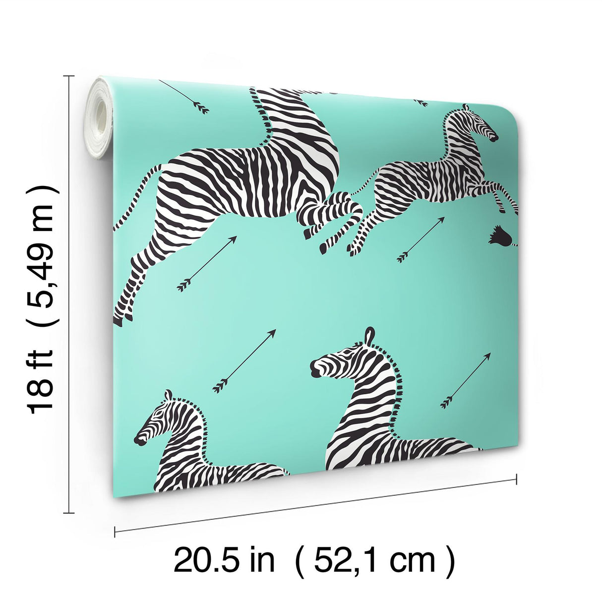 York Aqua Zebra Safari Peel & Stick Wallpaper